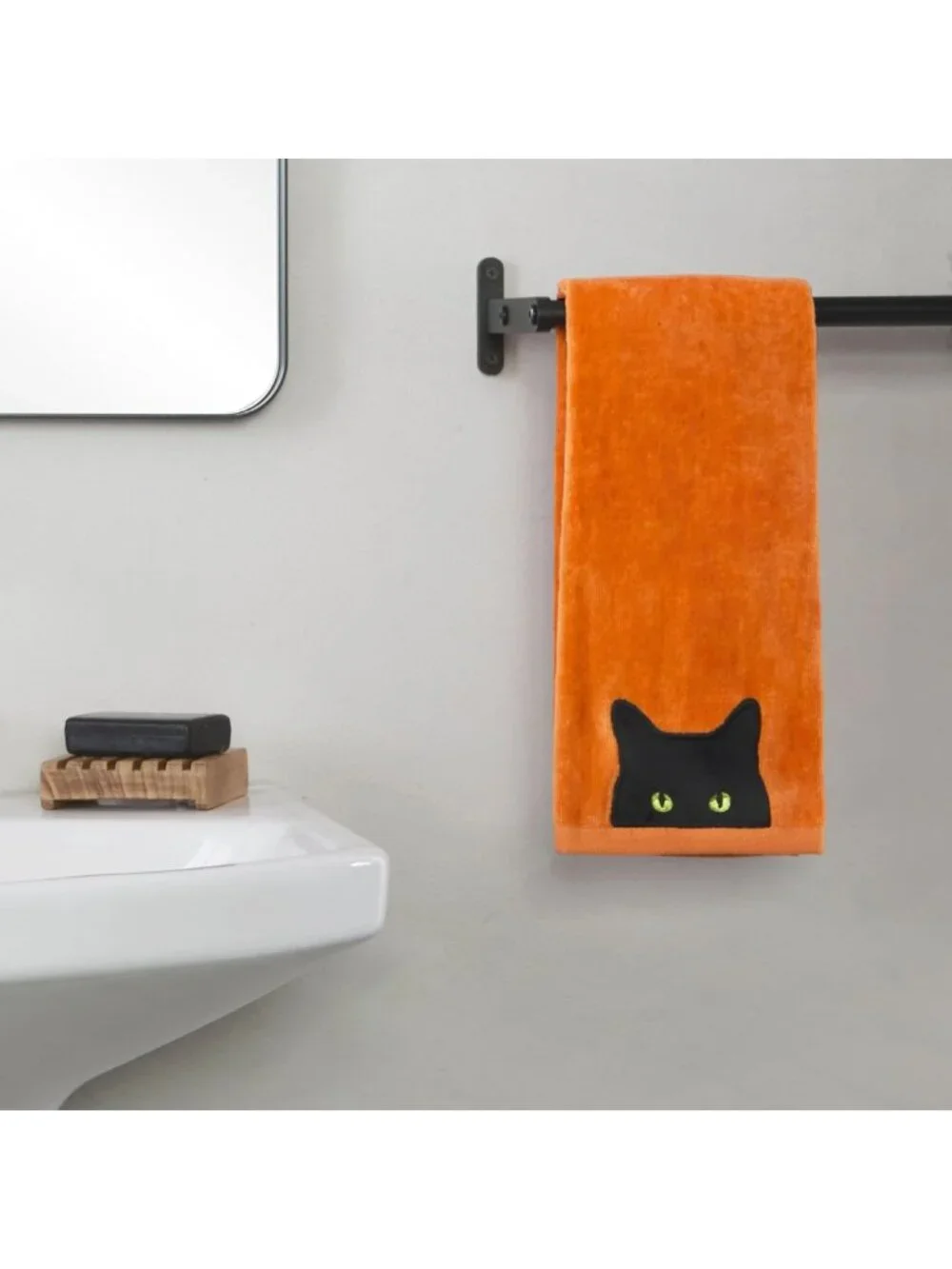 100% Cotton Halloween Hand Towel Set - Embroidered Decorative Towels for